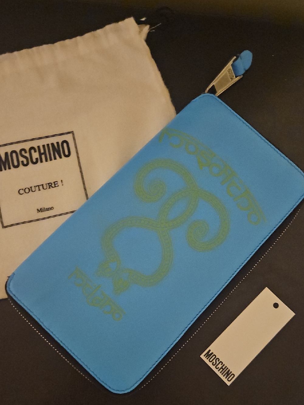 Moschino Leather Clutch Bag